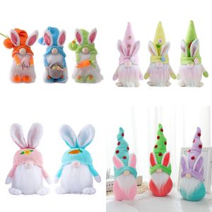 Poupée lapin Gnome sans visage pour fête de pâques, décoration de maison réutilisable faite à la main, ornements de lapin de printemps, cadeaux pour enfants