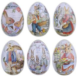 Pasen Party Gunst Decor Eggs Gevormde kleur Konijn Bunny Candy Chocolate Dozen Creatieve Mini Gift Verpakking Doos Sieraden Opslag Cans SN6241