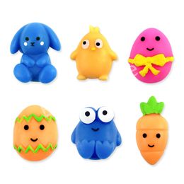 Paasfeest Geschenken TPR Squishy Stress Ballen Mini Bunny Wortel Eieren Gevormd Antistress Speelgoed Kerstveer verjaardagsgunsten