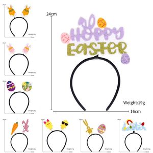 Diademas para fiesta de Pascua, Orejas de conejo, huevos de pollito, suministros de decoración para fiestas, fotomatón para niños y adultos