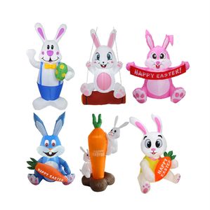 Lapin gonflable de fête de Pâques avec des lumières LED