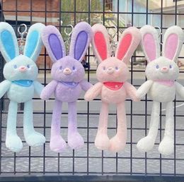 Juguetes de conejo para fiesta de Pascua con llavero, evento de primavera, regalos de peluche para niños, conejito bonito con orejas grandes, juguete de peluche 7605692