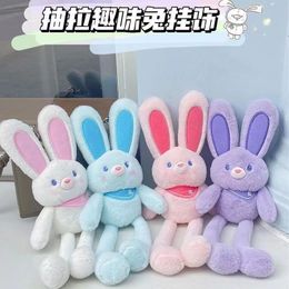 Paasfeest konijn speelgoed met sleutelhanger lente evenement kinderen pluche geschenken schattig konijntje grote oren knuffel