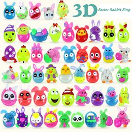 Pasen Patroon LED Flash Lights Spring Kids Verjaardagsfeest Lichte gloeiende cartoon 3D Animal Rabbit Flash -ringen