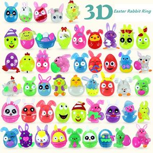 Pasen Patroon LED Flash Lights Spring Kids Verjaardagsfeest Lichte gloeiende cartoon 3D Animal Rabbit Flash -ringen