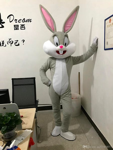 Disfraz profesional de Pascua para adultos, conejos y bugs Bunny Mascot