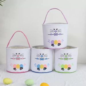 Pasen Stock Feestelijke Bucket Bunny Rabbit Ears Opslag Handtasmand Leuke geschenkzakken Portable 1228