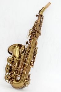 Saxophone soprano courbé cognac de style allemand de musique orientale avec gravure 00