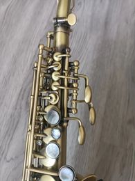 Oosterse muziek Mkvi-stijl antieke gebogen sopraansaxofoon met gravure AAA