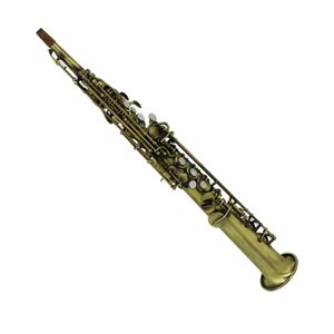 Saxophone Soprano droit de couleur antique pro, musique orientale, avec clé G