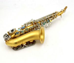 I professionisti della musica orientale utilizzano il sassofono soprano curvo placcato oro satinato con custodia 00