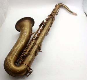 Música oriental uso profesional Vintage antiguo sin lacar estilo Mark VI saxofón tenor 01