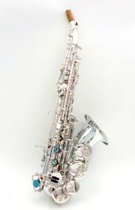 Musique orientale style Yani Saxophone soprano incurvé entièrement plaqué argent sax soprano 00