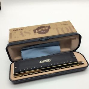 Easttop 16 -holes chromatische harmonica abs koperen kam professionele harp muziekinstrumenten c Key Metal Mouth Organ5090655