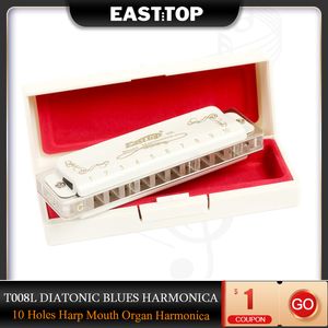 Easttop T008L Diatonic Blues harmonica Key of d 10 trous harp buck organe harmonica for adulte professionnels