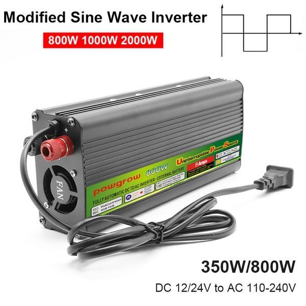 Easun Power Pure Sine Wave Inverter Power Inverter Trip-Fase Carging Car Inverter con Smart Fan 800W 1000W 2000W DC 12V AC 220V