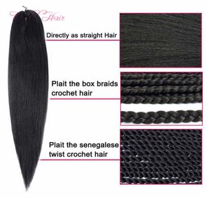 Coiffes synthétiques tresses faciles pour tresse à tresse Ombre Crochet Hair Fashion Nouvelles extensions 24inch pour les femmes noires4450099