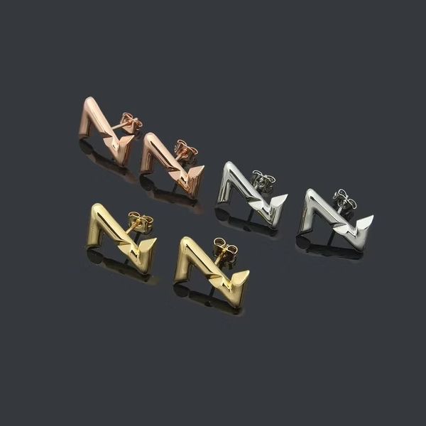 Easy chic Antiguo diseño sólido simple marca stud aro 18k oro amarillo plata rosa mujeres hombres letra logotipo sello grabar pendientes colgantes niñas boda joyería