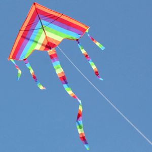 Easy Fly Colorful Rainbow Kite Outdoor Fun Sports Beach Enfants Enfants Buitenspeelgoed Cometas de Viento Toys Kites 240407