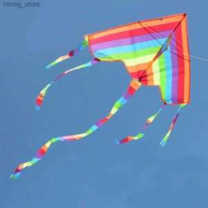 Gemakkelijke vlieg kleurrijke regenboog Kite outdoor fun sport strand kinderen buitenspeelgoed cometas de viento outdoor speelgoed vlieger y240416