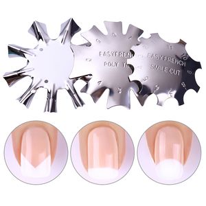 Easy French Line Edge Nail Cutter Stencil Tool Smile Shape Trimmer Clipper Styling Forms Manicure Nail Art Tools