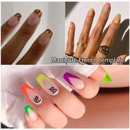 Easy French Smile Cut V Line Amond Shape Tips Manucure Edge Trimm Cutter Nails acrylique rose blanc Nails français ACCESSOIRES