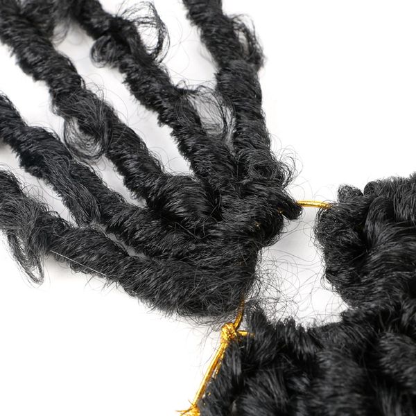 installation facile Butterfly Locs Crochet Hair 18Inch Pre-looped Distressed Locks Naural Synthétique Tressage Doux Bande Gonflable Rendu Naturel Pour Les Femmes Noires