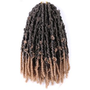 Easy Install Strong Neat Top Butterfly Locks Hair 12 Inch Bob Distressed Faux Locs Pre Lused Korte Zwarte Zachte Haakvlechten