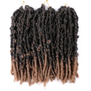 Fácil de instalar, fuerte, limpio, superior, Butterfly Locs, cabello de ganchillo, 18 pulgadas, pre-bucle, mechones desgastados, extensiones trenzadas sintéticas naturales para mujeres negras