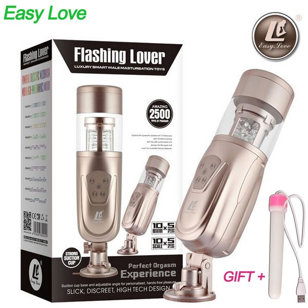 Easy Love 2 Masturbateur de pénis masculin automatique télescopique pour homme, Machine de sexe rotative, faux vagin vraie chatte Sex Toys pour hommes gay S18101709