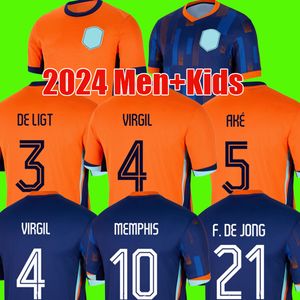 24 25 Países Bajos MEMPHIS Copa de Europa 2024 Holanda Camiseta local visitante DE JONG VIRGIL GAKPO BERGVIJN Camiseta 2024 KLAASSEN BLIND DE LIGT XAVI hombres niños kit camiseta de fútbol