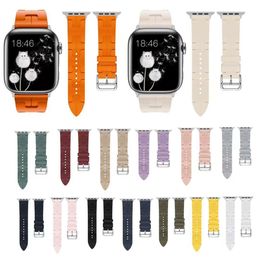Bandas de silicona de fácil reemplazo Correas de hebilla de aleación estilo H de lujo para Apple Watch Series 1 2 3 4 5 6 7 8 9 Ultra SE Ultra2 38/40/41 mm 42/44/45 mm 49 mm