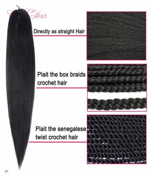 Easytic synthétique PRESTREDED Ombre Crochet Braid Hair Fashion Nouvelles extensions 24 pouces pour les femmes noires 4055725