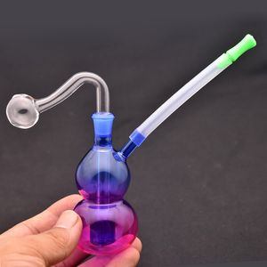 Mini Mini Colorido de Aceite de Vidrio Bong Bong Small Bubbler Smoking Water Tip Tip Subproduce Producto promocional Reciclador Reciclador Cabile Catcher Bong con adaptador de aceite masculino