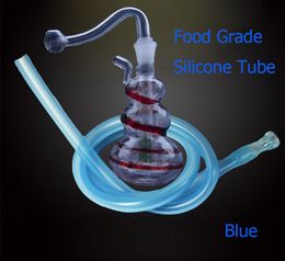 Facile à transporter Utilisez 10mm de style Apple Mini verre Bongs Bannovhs Spirale Recycleur DAB Burgers Huile Pipe Rigs Tuyau d'eau Joint avec Banger et Tuyau JH027