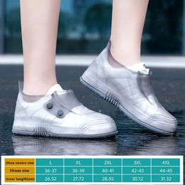 Facile à porter et à enlever couvre-chaussures hommes designer bottes de pluie à double bouton grande taille silicone durable sur les chaussures 240102
