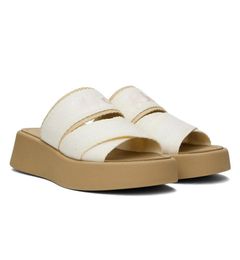 Mujeres fáciles de usar Mila Sandalias Zapatos Tela Correas cruzadas Mule Suela gruesa Resbalón en la playa Diapositiva Confort plano Calzado diario EU35-42