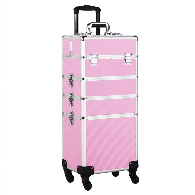 Easyfashion 4in1 Makeup Trolley Case Pink 240416