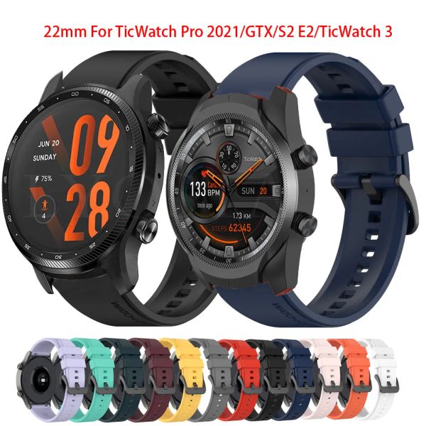 Easyfit Sport Silicone Band para Ticwatch Pro 3 Ultra GPS Watch Strap para Ticwatch E3/GTH Smartwatch Watchelet Band