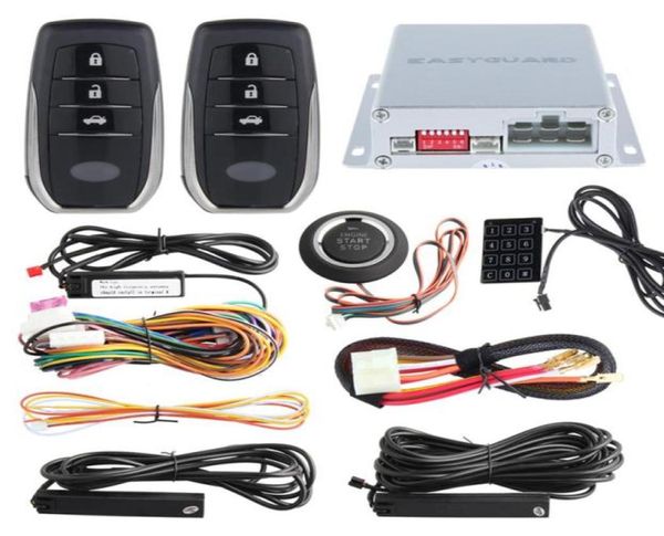 EASYGUARD PKE système d'alarme de voiture bouton poussoir démarrage démarrage et arrêt du moteur à distance kit d'entrée sans clé passif automatique clavier à mot de passe tactile238W1589407