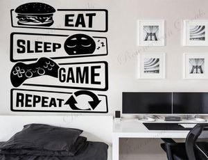 Manger le jeu de sommeil répétitif mural autocollant à la maison décoration garçons chambre adolescents chambre jeu jeu de jeux de jeu mural muraux 4617 210308757723