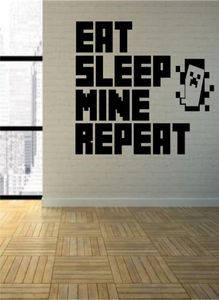 Manger Sleep Mine Répéter Wall Art Vinyl Decal Game Salle Graphique Transfert Art Decor Boy Room Decs Sticker4597069