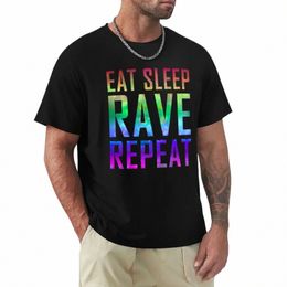 Eat Sleep RAVE REPEAT Rainbow Festival T-Shirt t-shirts anime hommes t-shirts unis A8yZ #