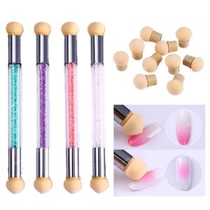 1 Pc Double-ended Nail Brush Set Gradient Sponges Nail Art Brushes Pen Acrylic Gel Glitter Powder Picking Dotting Tools Nail ToolsNail Brushes Nail Art Tools