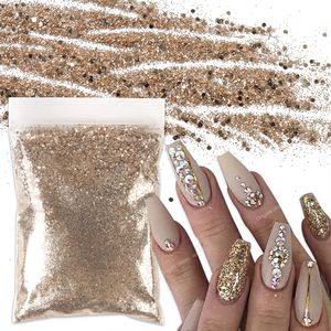 50g Goud Zilver Gemengde Nagel Glitter Poeder Pailletten Sparkly Zeshoekige Vorm Dikke Vlokken Voor Gel Nail Art Decoraties Accessoires Nail ArtNail Glitter Nail Art Tools