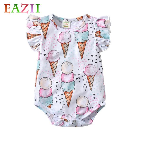 EAZII, bonito pelele de helado, ropa para niñas, mono, pelele de 0 a 24 meses, trajes Ifant para recién nacidos, ropa de verano para niñas