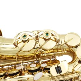 EB Alto Saxophone Brass Lacquered Gold Professional Woodwind Instrument E Flat Sax met Case Strap Musical Instrument Parts