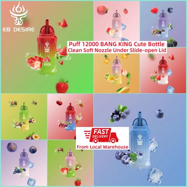 EB DESIRE Puff 15000 12000 9000 15k Puff 12k 10k 9k bouffées Bang King Vape jetable Entrepôt local de l'UE Buse de chariot de 23 ml sous le couvercle 650mAh Razz Vaper Bar Poco Shisha Vapes