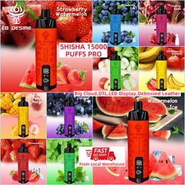 EB DESIRE shisha vape puff 15k 20k 20000 15000 inhalaciones vapes desechables almacén de la UE Puff 12k 18k 12000 25ml 650mAh Pantalla LED dtl vaper al vapers fakher corona hookah bar