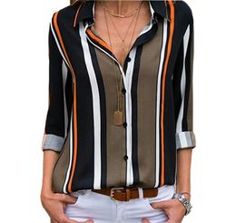 EBAIHUI 2019 Spring gestreepte vrouwen Tops Blouses Long Sleeve vrouwelijke shirts los kantoor Lady Blouse Turkije Shirts1235251